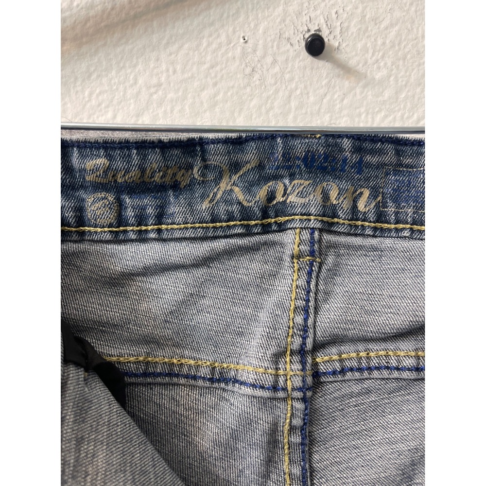 Kozan Medium Wash Straight Leg Jeans Distressed Streetwear Patches Blue 31x31 - Picture 14 of 16